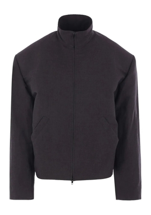 Balenciaga high-collar padded-shoulder jacket - Black