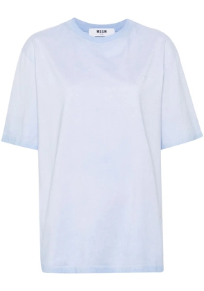 MSGM logo-embroidered cotton T-shirt - Blue