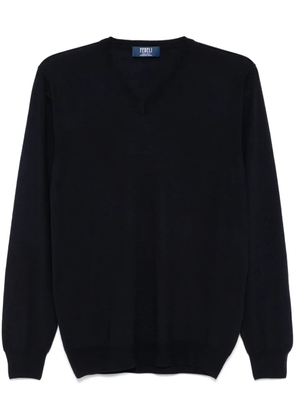 Fedeli fine-knit sweater - Blue