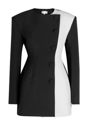 Ronny Kobo button colour-block mini dress - Black