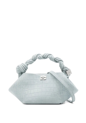 GANNI croco twisted bou mini satchel - Blue