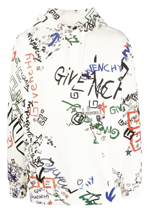 Givenchy graffiti printed hooded sweatshirt - Neutrals