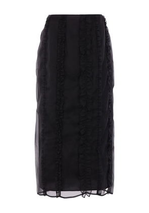 Cecilie Bahnsen ruffled midi skirt - Black