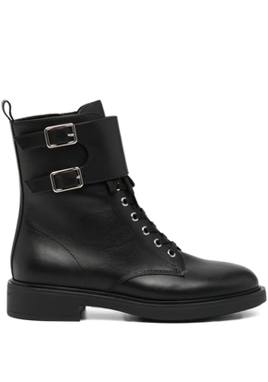 Gianvito Rossi Ripley buckle leather abkle boots - Black
