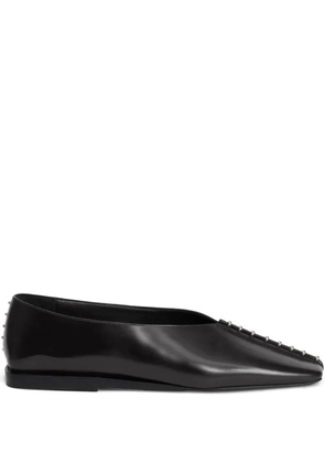 Jil Sander studded pointed-toe flats - Black