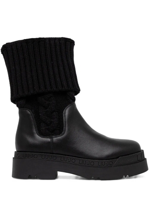 LIU JO knitted-panel boots - Black