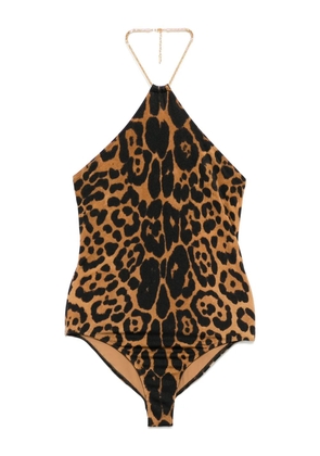 TOM FORD leopard-print swimsuit - Brown