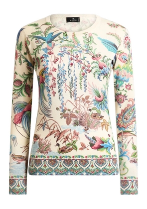 ETRO flora fauna motif top - Neutrals