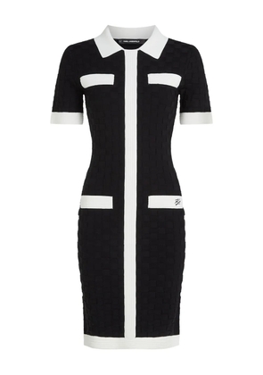 Karl Lagerfeld contrast-piping polo dress - Black