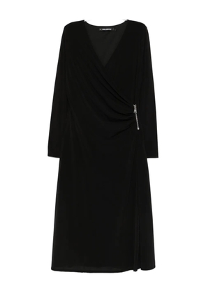 Karl Lagerfeld zip-detail wrap dress - Black