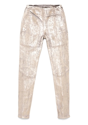 Rick Owens cracked-effect trousers - Gold