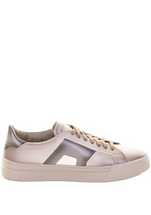 Santoni panelled leather sneakers - Neutrals