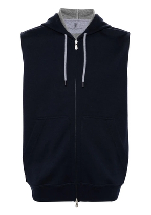Brunello Cucinelli sleeveless hoodie - Blue