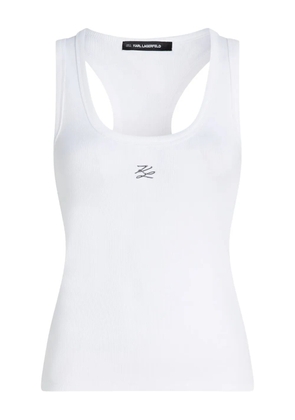 Karl Lagerfeld Autograph ribbed tank top - White