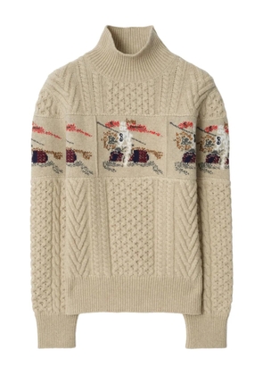 Burberry EKD Aran-knit sweater - Neutrals