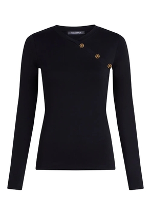 Karl Lagerfeld button-embellished long-sleeve top - Black