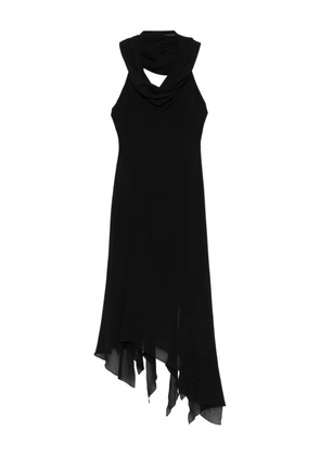AVAVAV Disa cowl-neck asymmetric midi dress - Black