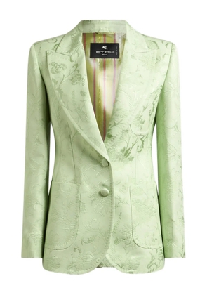 ETRO single-breasted floral jacquard jacket - Green