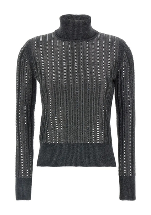 Ermanno Scervino crystal-embellished high-neck top - Grey