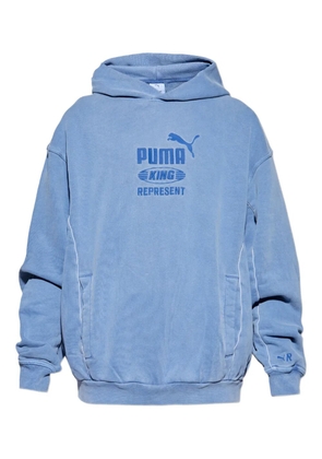 PUMA x Represent logo-embroidered hooded sweater - Blue