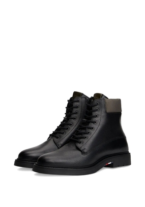 Tommy Hilfiger lace-up leather boots - Black