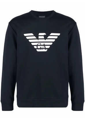 Emporio Armani logo-print crew-neck sweatshirt - Blue