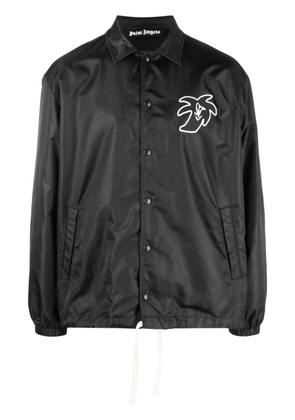 Palm Angels logo-patch lightweight jacket - Black