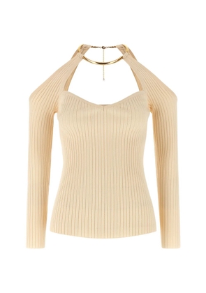 Elisabetta Franchi necklace cut-out sweater - Neutrals