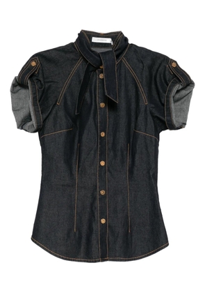 ZIMMERMANN denim tie neck shirt - Blue