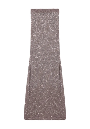 Balenciaga glitter-detailing skirt - Brown