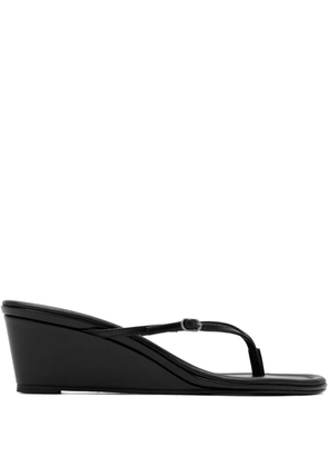 St. Agni Petit Belt buckle wedged sandals - Black
