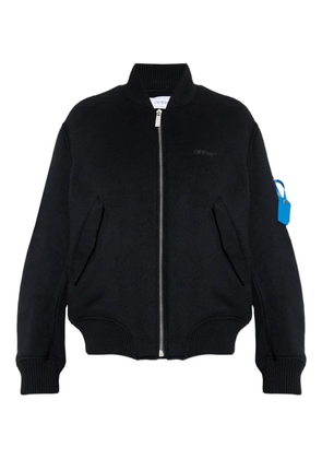 Off-White logo bomber jacket - Black