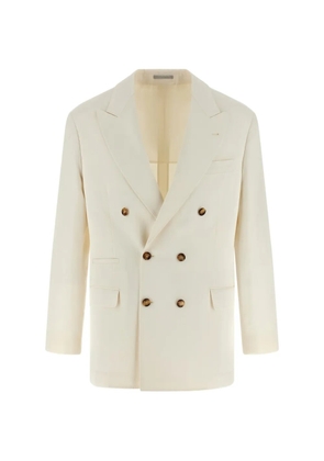 Brunello Cucinelli peak-lapels button blazer - White