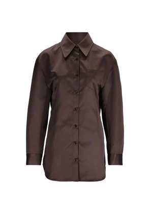 The Frankie Shop Akita cinched shirt mini dress - Brown