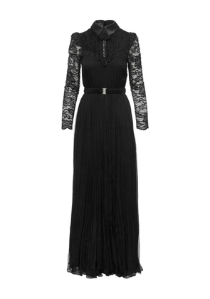 NISSA lace pleated maxi dress - Black