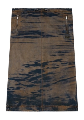 Diesel O-Mirtow-Den drawstring tie-dye skirt - Black