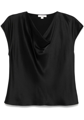 Vince silk cowl-neck blouse - Black