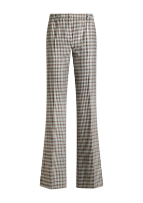 ETRO gingham flared trousers - Blue