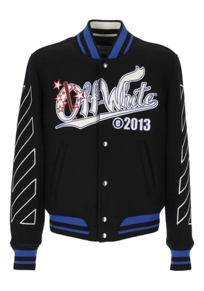 Off-White logo-embroidered jacket - Black