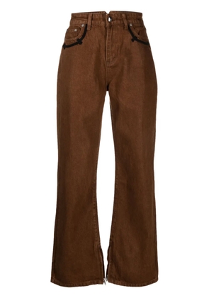 Youths In Balaclava high-rise straight-leg trousers - Brown