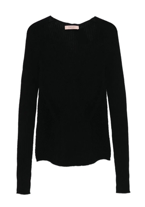 TWINSET ribbed V-neck sweater - Black