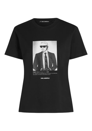 Karl Lagerfeld portrait-print T-shirt - Black