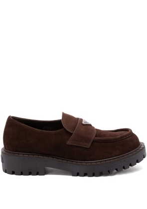 Prada suede-leather loafers - Brown