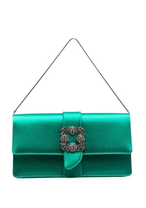 Manolo Blahnik decorative-buckle clutch-bag - Green