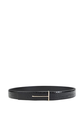 TOM FORD crocodile-effect metal belt - Black
