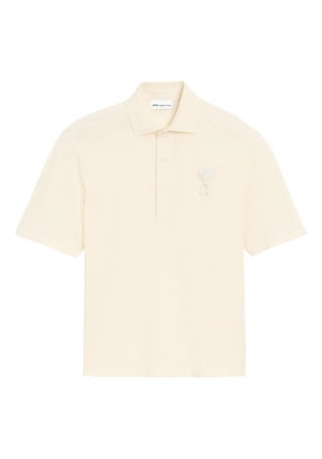 AMI Paris Ami De Coeur logo-patch polo shirt - Neutrals