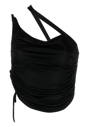 ANDREĀDAMO one-shoulder draped top - Black