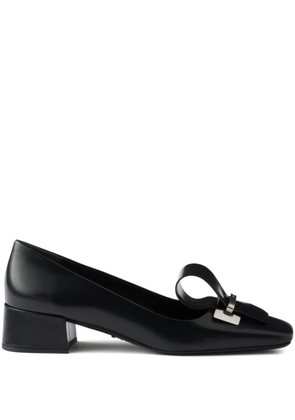 Prada 35mm brushed-leather pumps - Black