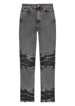 GANNI whiskering-effect straight-leg jeans - Black