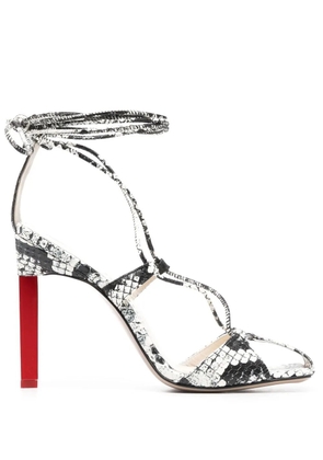 The Attico Adele 105mm snakeskin-print sandals - Black